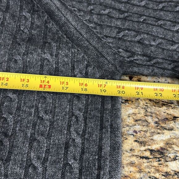 ESTNATION Vintage Gray Cable Knit Wool Blend Turtleneck Sweater Size M - Picture 7 of 8